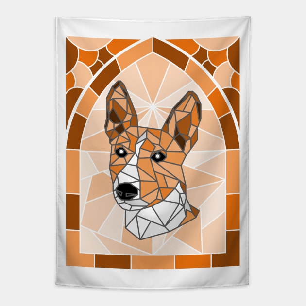 Stained Glass Basenji Tapestry by inotyler