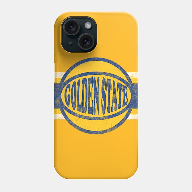 Golden State Basketball retro and distressed ball and stripe Phone Case by MulletHappens