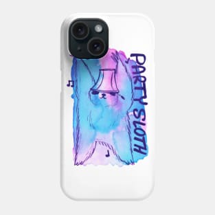 Party Sloth Watercolor Phone Case