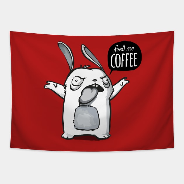 coffee bunny Tapestry by sebstadraws