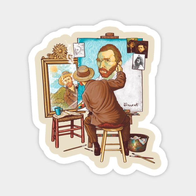 Van Gogh Triple Self Portrait Magnet by TonyCenteno