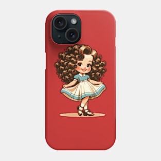 Cute little girl with curly hair Phone Case