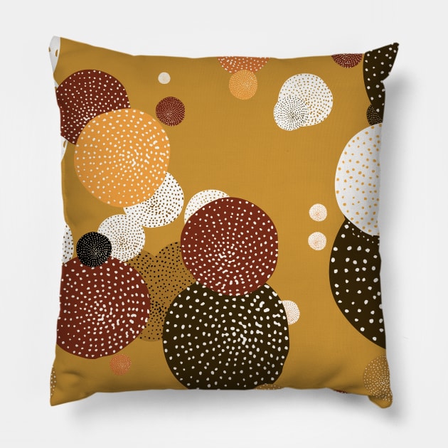 Pocket - ORIENTAL CIRCLE TEXTURES MUSTARD 2 Pillow by ninoladesign