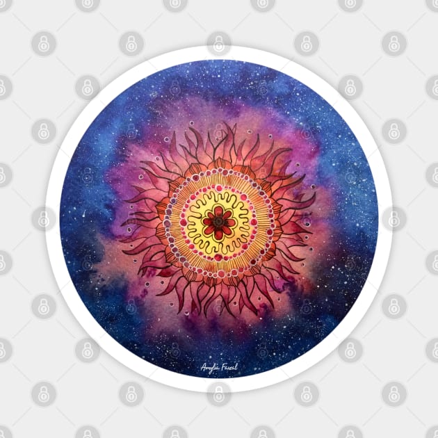 Fire Flower Galaxy Magnet by amyliafaizalart