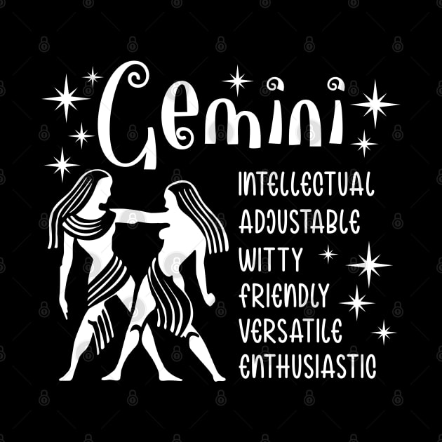 Gemini zodiac positive traits by Gardner Designs 