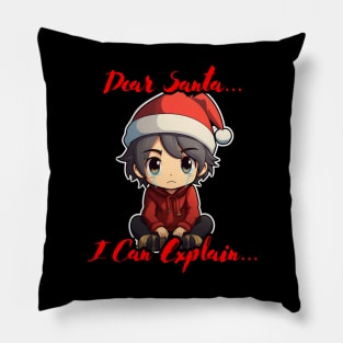 Dear Santa I Can Explain Anime Boy Pillow