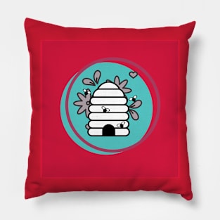bees hive and flowers Pillow