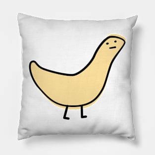 Cute Silly Simple Minimalist Pastel Yellow Bird Duck Thing Small Icon Pillow