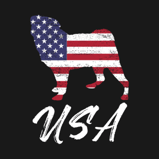 American Pug USA Flag TShirt for Pug Lovers T-Shirt