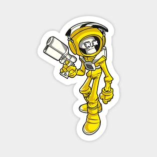 Yellow Skeleton Astronaut Magnet