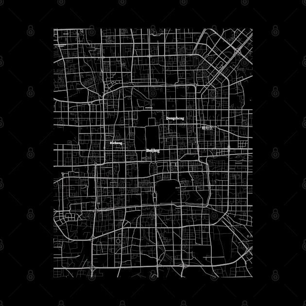 4K Beijing China Map | HD Beijing China Map | Black And White Map Of Beijing China by benayache