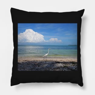 Get out of my way or you'll Egret it. Sanibel Island Egret Fort Myers Florida Pillow