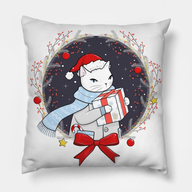 Santa Claws Delivery Service Pillow by runcatrun