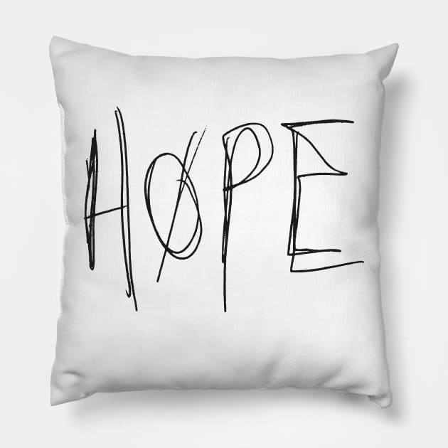 Hope - Alexander Calvert handwriting - black font Pillow by MeowOrNever