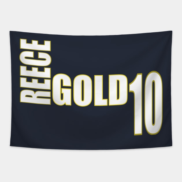 Reece Gold '23 white text Tapestry by SteamboatJoe