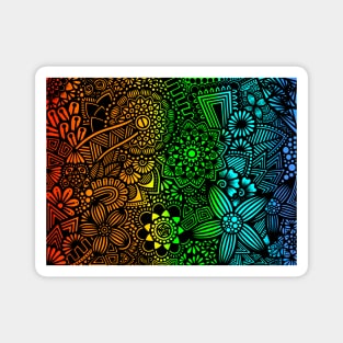 Rainbow Zentangle Pattern Magnet