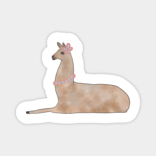 Lazy Pretty Llama Magnet