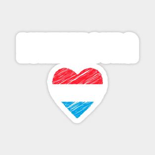 Luxembourg flag, Luxembourg heart Magnet