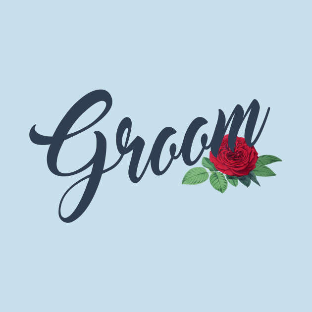 Discover Elegant Groom Floral Wedding Calligraphy - Groom - T-Shirt