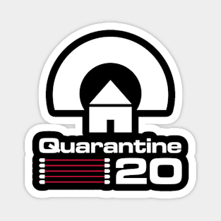 Quarantine video games console parody - white and red - 80s font meme parody Magnet