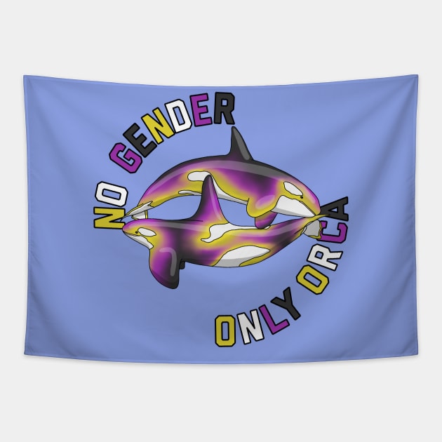 No Gender Only Orca Tapestry by Art by Veya