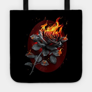 Flaming Rose - Gothic Rose - Spiral Original Tote