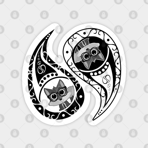 Ying Yang - Fox Nerd Magnet by adamzworld