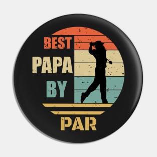 Best Papa By Par Design - Golfing Vintage Sunset - Funny Golfing Design - Golfe Papa Gift idea - Father's Day Gift Pin