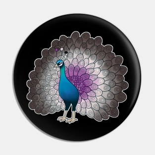 Asexual Pride Peacock Pin