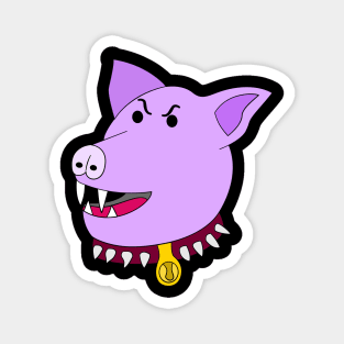 Aggressive Angry Pig Head Expression Artistic Cartoon Magnet