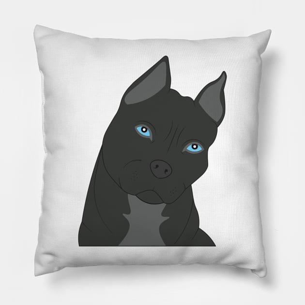 Gray pitbull Pillow by EmarDesign