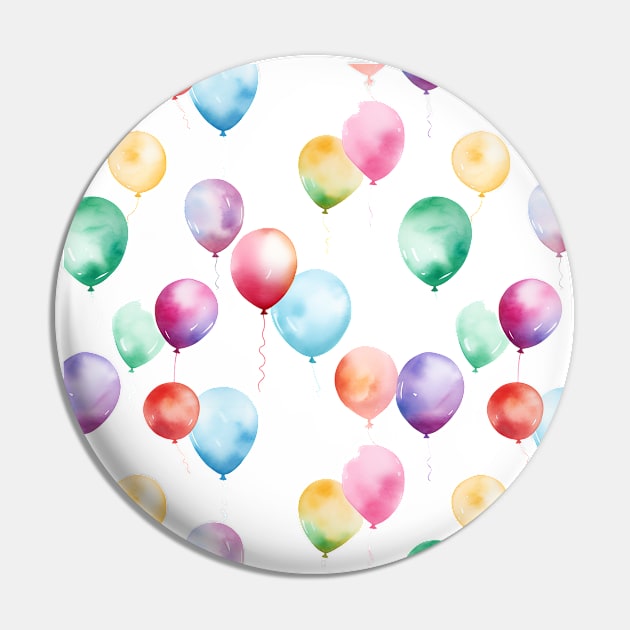 Watercolor Balloons Pattern #1 Pin by RunAki