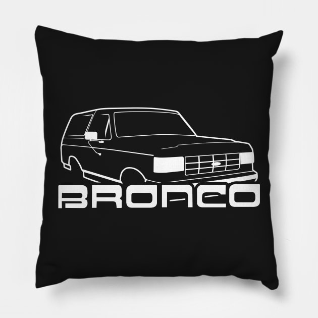 1987-1991 Ford Bronco White w/logo Pillow by The OBS Apparel