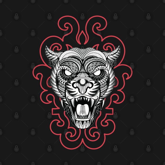 Tribal line Art Tiger by Pirma Pinas