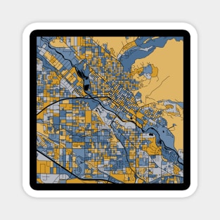 Boise Map Pattern in Blue & Gold Magnet