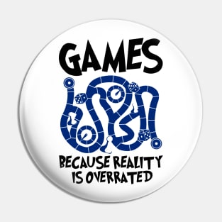 Games Because Reality Is Overrated Pin