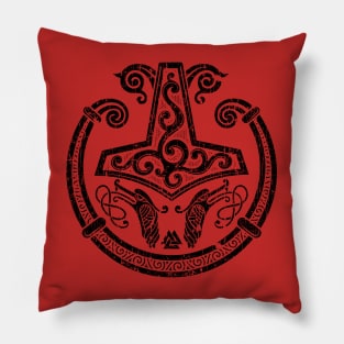 Viking Thors Hammer Norse Pagan Scandinavian Mjolnir Pillow