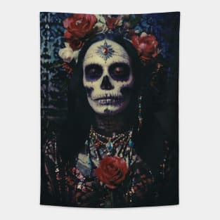 Santa Muerte Vintage Painting Tapestry