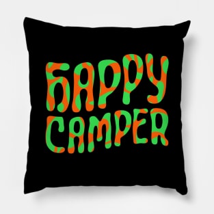 Happy Camper (psychedelic orange and green) Pillow