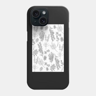 Black and White Botanical Pattern Phone Case