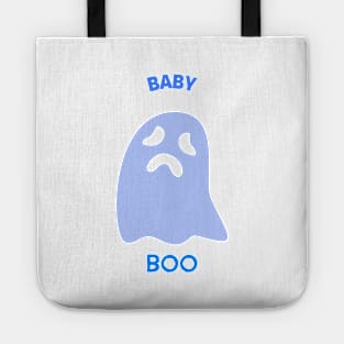 BABY BOO Cute Blue Ghost Halloween Trick or Treat Boy Gender Reveal Spooky Costume Tote