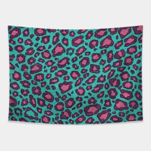 Blue and pink cheetah print pattern, preppy aesthetic Tapestry