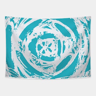 Turquoise Summer Batik Flower Tapestry