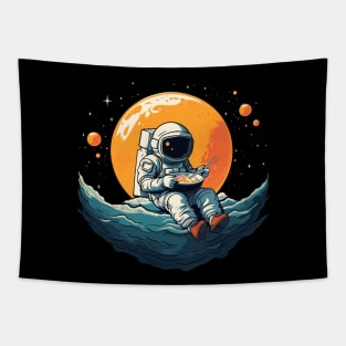 Astronaut Eats Ramen Space Men Women Kids Funny Ramen Tapestry