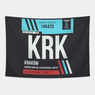 Krakow (KRK) Airport Code Baggage Tag Tapestry