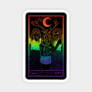 Midnight Margarita Moon - rainbow tarot card gay pride Magnet