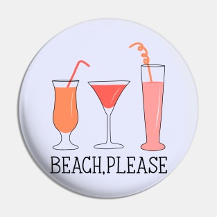 Beach Fruit Drinks Pin