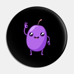 Kawaii cartoon grape Pin