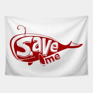 Save me save the whales cute illustration Tapestry