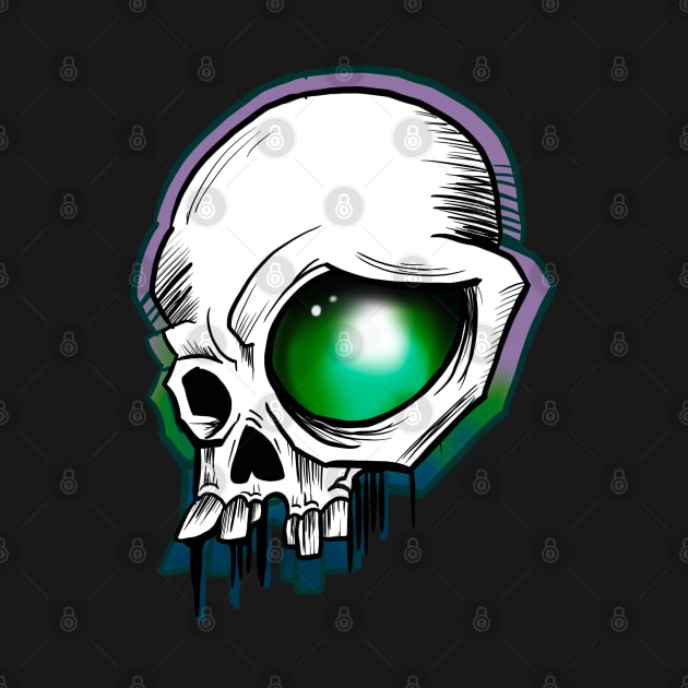 Green eye skull by Sing-Toe-Wrote 